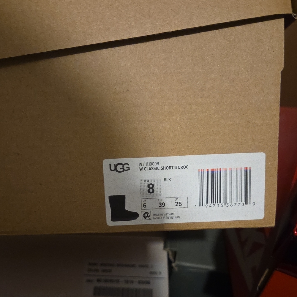 UGG Black Classic Short II Croc Boots